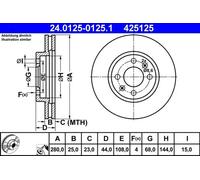 ATE 24.0125-0125.1 Brake disc