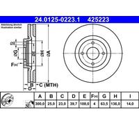 ATE 24.0125-0223.1 Brake disc