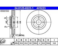 ATE 24.0125-0223.1 Brake disc