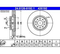 ATE 24.0126-0192.1 Brake disc