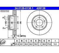 ATE 24.0128-0138.1 Brake disc