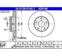 ATE Brake Disc 24.0128-0140.1, Vented for Mazda B-Series / Nissan 2.5L