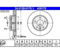 ATE 24.0128-0175.1 Brake disc
