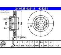 ATE 24.0128-0261.1 Brake disc