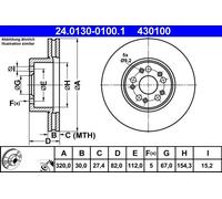 ATE 24.0130-0100.1 Brake disc