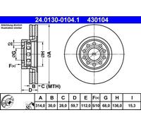 ATE 24.0130-0104.1 Brake disc