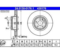 ATE 24.0130-0176.1 Brake disc