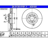 ATE 24.0130-0181.1 Brake disc