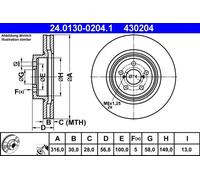 ATE 24.0130-0204.1 Brake disc