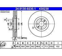 ATE 24.0130-0230.1 Brake disc