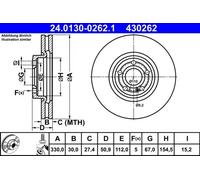 ATE 24.0130-0262.1 Brake disc
