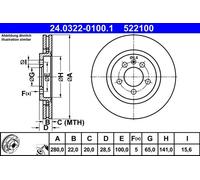 ATE 24.0322-0100.1 Brake disc