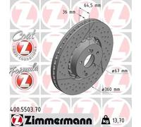2x Brake disc Vented 400.5503.70 ZIMMERMANN for MERCEDES-BENZ CLS C-CLASS Coupe
