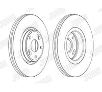 2x Brake disc Vented 562381JC-1 JURID for RENAULT LAGUNA II