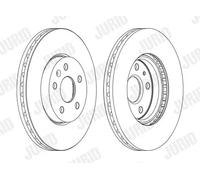 1x Jurid Brake Disc Front Vented Fits Vauxhall Astra J GTC 10-18