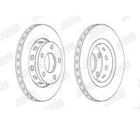 2x Brake disc Vented 562515JC JURID for VW AUDI DAF