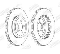2x Brake disc Vented 562868JC-1 JURID for CHRYSLER LANCIA