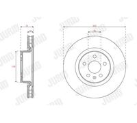 2x Brake disc Vented 563660JC-1 JURID for TESLA MODEL S
