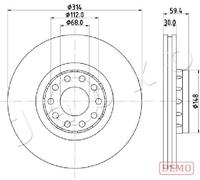 2x Brake disc Vented 600924C JAPKO for AUDI V8 100 C4 Saloon 100 C4 Avant A8 D2