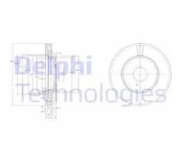 2x Brake disc Vented BG2419 DELPHI for SAAB 900 Combi Coupe 9000 Hatchback