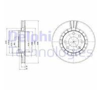 2x Brake disc Vented BG2443 DELPHI for OPEL DAEWOO LOTUS