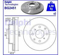 DELPHI BG2451 Brake disc