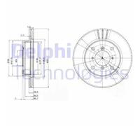 2x Brake disc Vented BG2583 DELPHI for SUZUKI SWIFT Convertible