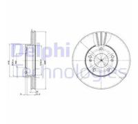 2x Brake disc Vented BG2682 DELPHI for NISSAN INFINITI