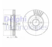 2x Brake disc Vented BG2699 DELPHI for FORD MONDEO MONDEO Saloon COUGAR