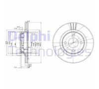 2x Brake disc Vented BG2784 DELPHI for AUDI COUPE B3 80 B4 Saloon 80 B4 Avant