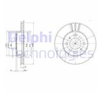Delphi BG2810 2x Brake Discs Front Fits Mitsubishi Carisma Colt Lancer Mirage