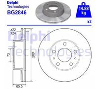 Delphi BG2846 Front Brake Disc Set for Citroen Relay Fiat Ducato Peugeot Boxer