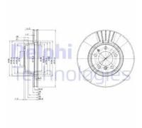 2x Brake disc Vented BG3039 DELPHI for BMW 7