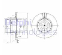 2x Brake disc Vented BG3043 DELPHI for BMW 5 5 Touring