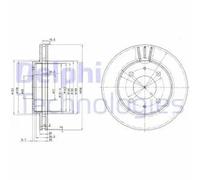 2x Brake disc Vented BG3202 DELPHI for MITSUBISHI VOLVO
