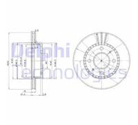 2x Brake disc Vented BG3206 DELPHI for NISSAN ALMERA Hatchback ALMERA I