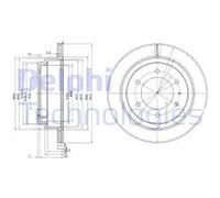 2x Brake disc Vented BG3353 DELPHI for OPEL ISUZU