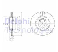 Delphi BG3503 2x Brake Discs Front 284mm ⌀ For MG MG 6 MG ZT MG ZT-T Rover 75