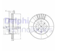 x2 Front Brake Disc Delphi BG3519 Fits Toyota Yaris/Vitz Yaris Verso Fun Cargo