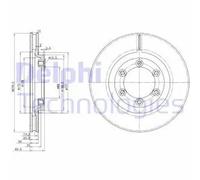 2x Brake disc Vented BG3523 DELPHI for SSANGYONG DAEWOO
