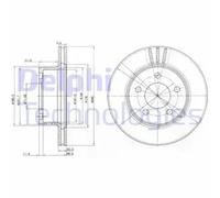 2x Brake disc Vented BG3532 DELPHI for JEEP WRANGLER CHEROKEE