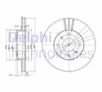 Delphi BG3596 2x Brake Discs Front 280mm ⌀ Fits Nissan 200SX Almera Primera