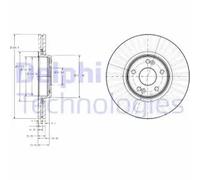 2x Brake disc Vented BG3688 DELPHI for RENAULT LAGUNA II LAGUNA II Sport Tourer