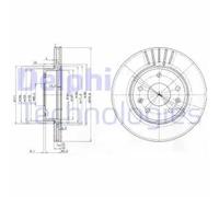 LANDROVER FREELANDER 1998-2005 FRONT BRAKE DISCS DELPHIEBG3702C 277mm
