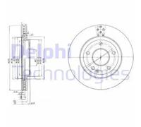 2x Brake disc Vented BG3709 DELPHI for MERCEDES-BENZ VANEO