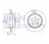 2x Brake disc Vented BG3758 DELPHI for MERCEDES-BENZ CLS E-CLASS E-CLASS T-Model