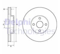 Delphi BG3780 2x Brake Discs Front 275mm Outer Diameter Fits Toyota Corolla