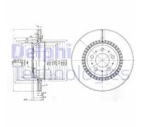 2x Brake disc Vented BG3782C DELPHI for VOLVO XC90 I
