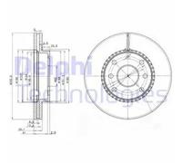 2x Brake disc Vented BG3790 DELPHI for DAEWOO CHEVROLET