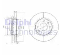 2x Brake disc Vented BG3800 DELPHI for KIA CARENS I MPV CARENS Mk II MPV